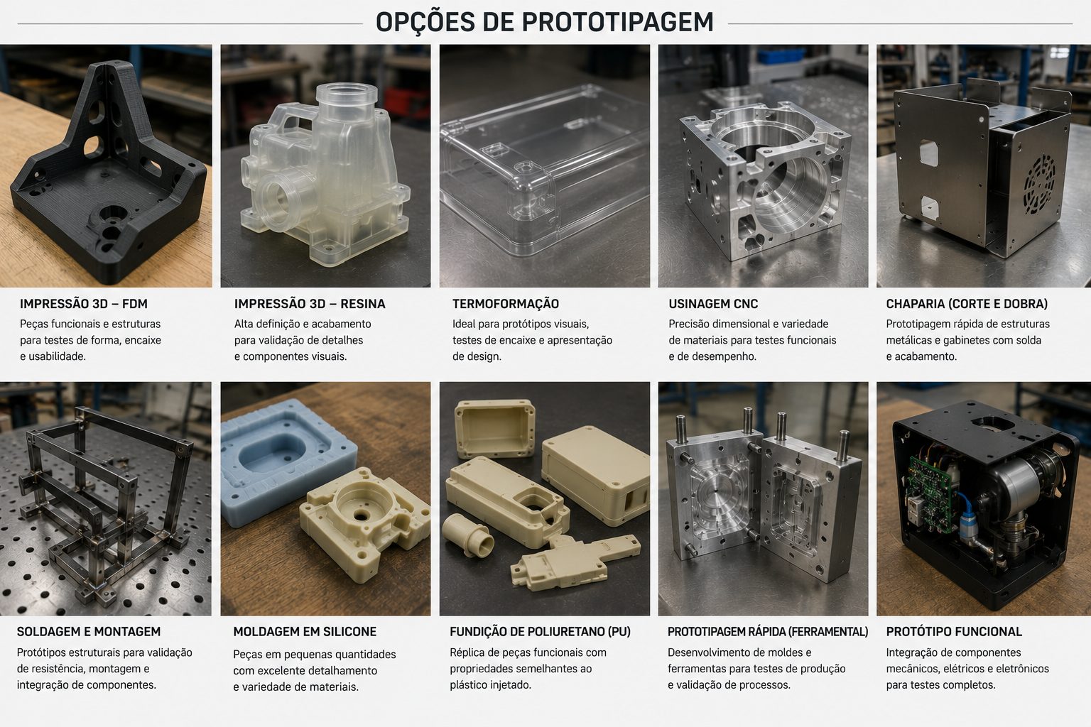 Opções de prototipagem